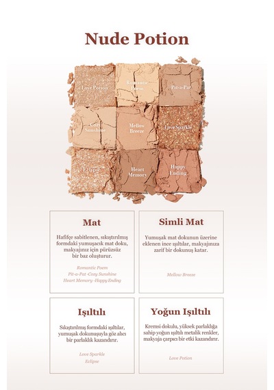 Dasique Mat Ve Işıltılı Renk Seçenekleri Sunan Far Paleti Shadow Palette 03 Nude Potion 03 Nude Potion