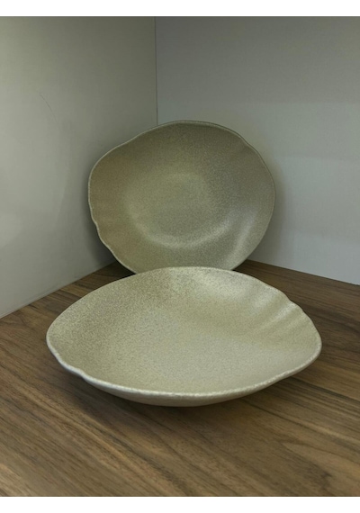2li Sahara Tone Deep Plate 27 Cm 1010cc Çok Amaçlı Servis / Sunum Tabağı/meze/aperatif/makarna Çok renkli