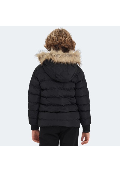 Slazenger CALISTO Çocuk Kapüşonlu Şişme Siyah Mont & Kaban