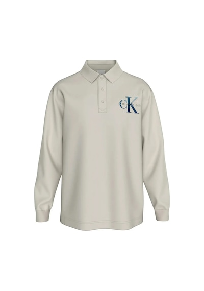 Calvin Klein Ls Chunky Pıque Rlxd Beyaz Regular Fit Erkek Sweatshirt