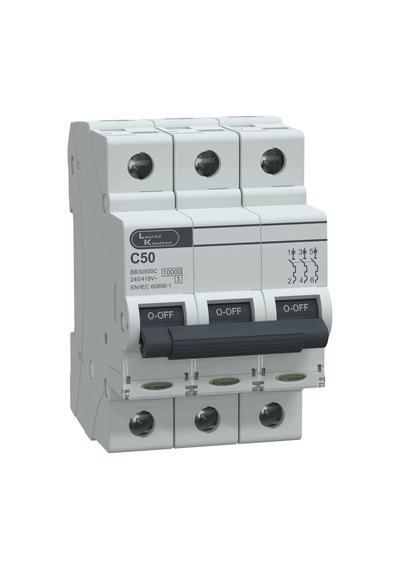 Lauritz Knudsen, BB30500C-50A,10kA,C, 3P MCB, Otomatik sigorta