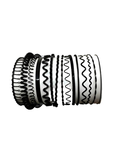 Tezzgelsin Unisex Siyah Kaliteli Metal 15'li Günlük Kullanım Ve Sporcu Saç Tacı Çok  Renkli