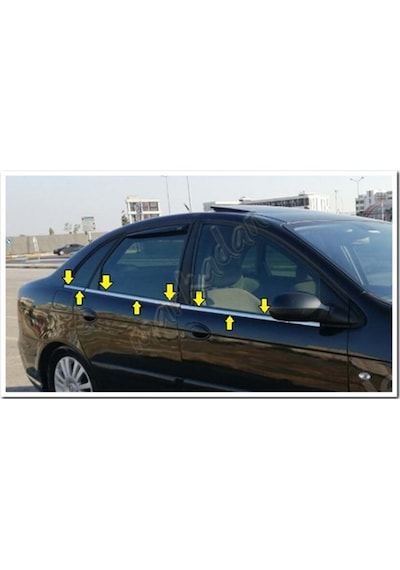 Markadan Citroen C5 Krom Cam Çıtası 2001-2007 6 Parça Paslanmaz   Ç