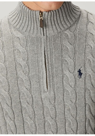 Polo Ralph Lauren Örme Kazak Erkek Yarım Fermuarlı Gri