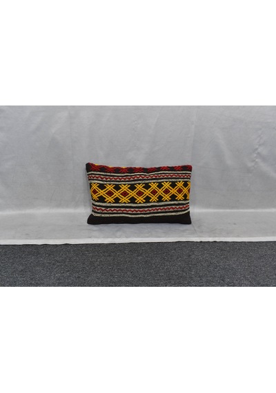 Zehra Abla Halı Yeni El Dokuma Dekoratif Lumbar Kilim Kırlent Yastık Kılıfı 6140