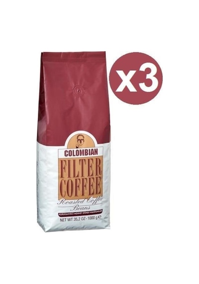 Kurukahveci Mehmet Efendi Colombian Çekirdek Kahve 3 x 1 KG