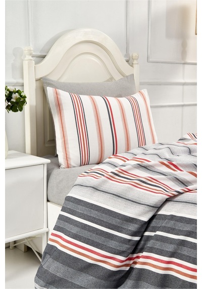 Asos Tek Kişilik Pamuklu Nevresim Seti 160x220 Antrasit