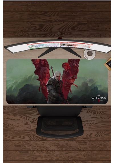 Witcher 3 Kaymaz Dikişli Kauçuk Oyuncu Mousepad V5 - 90x40 Xxl Gaming Mouse Pad Fare Altlığı