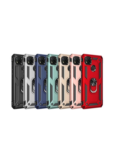 Xiaomi Redmi 9c Uyumlu Kılıf Sofya Yüzüklü Silikon Kapak - Gold