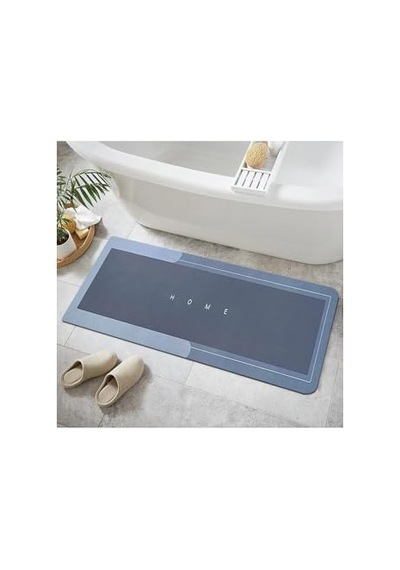 Banyo Paspası-kaymaz Tabanlı-süper Emici Banyo Paspası-abdest Paspası-uzun Mavi 50 120 Mavi Çok Renkli