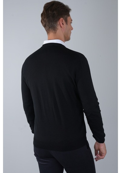 Bisse Erkek Basic V Yaka Triko Sıyah Tr23knos23212 D99 Siyah