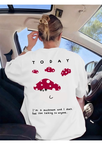 Noıssey Urban Pop Graphic Kadın Tişört Koleksiyonukod 5615 Beyaz