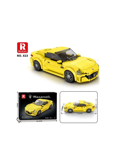 Reobrix Technic 823 1/24 Granturismo Maserati Sarı Spor Araba Yaratıcı Yapı Blok Seti Building Blocks - 384 Parça