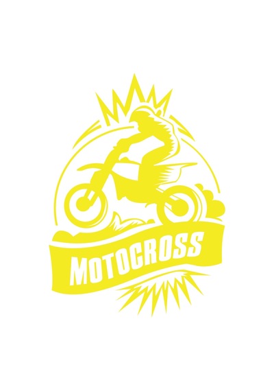 Motokros Sticker 17x17 Cm Sarı
