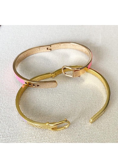 Mineli Rose Gold İkili Çelik Kelepçe Çok Renkli