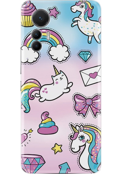 Xiaomi 12 Lite Kılıf Silikon Desen Özel Seri Unicorn Mektup 1800
