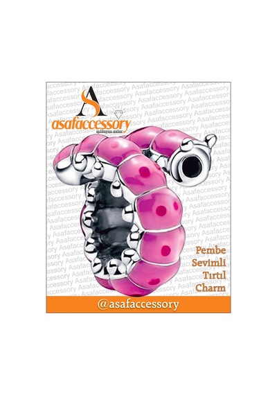Pembe Sevimli Tırtıl Charm Asafaccessory