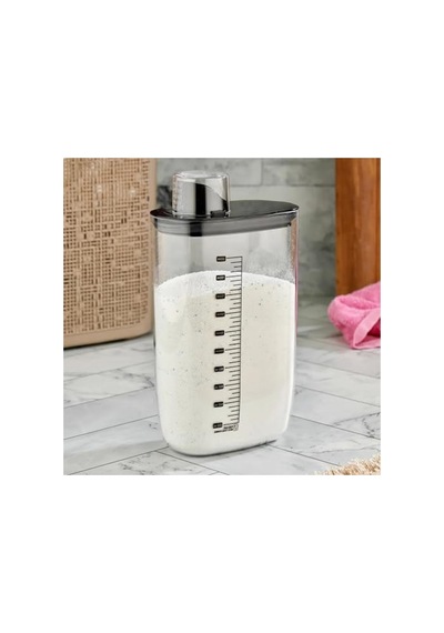 Kendinden Ölçekli Vakum Kapaklı Deterjan Saklama Kabı, 2100 Ml Kapasite 0