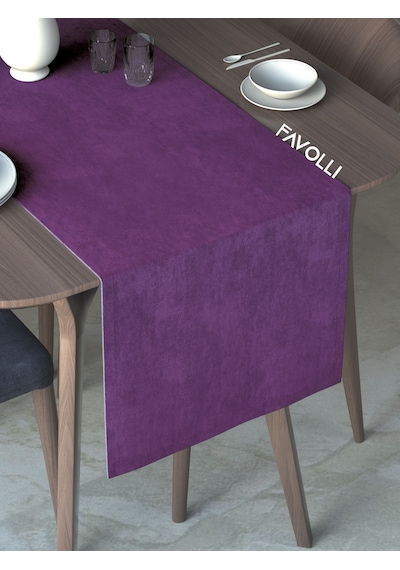 Menekşe Moru Rengi Kadife Dokulu Runner Dream Series 40 X 140 Menekşe Moru