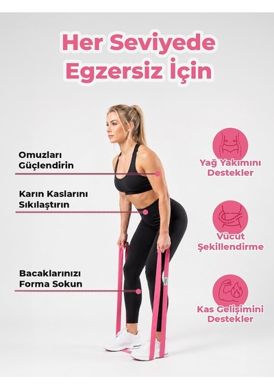 Fitness Direnç Bandı 3 Lü Set - Kas Geliştirme Pilates Egzersiz Bandı - Dokuma Kumaş Direnç Lastiği Çok Renkli