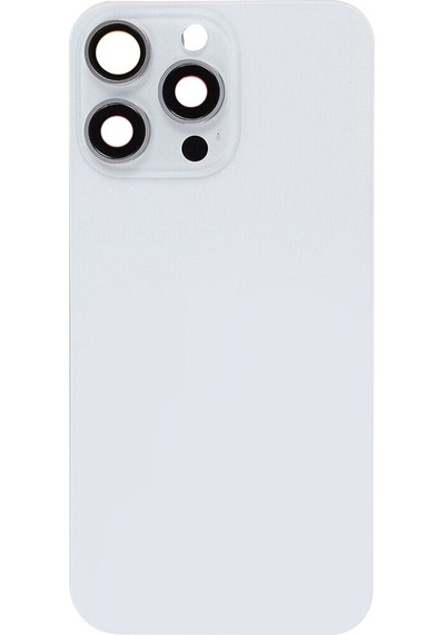 Pazly Apple Uyumlu iPhone 15 Pro Max Cam Pil Arka Kapak, Flaş Braketi + Kablosuz Şarj Beyaz