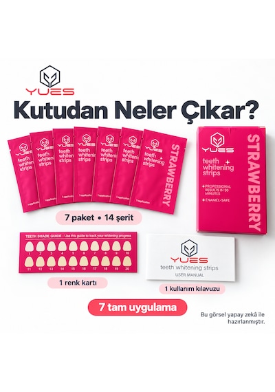 Yues Nt-fs Çilek Aromalı Diş Beyazlatma Bandı 14 Şerit 7 Uygulama