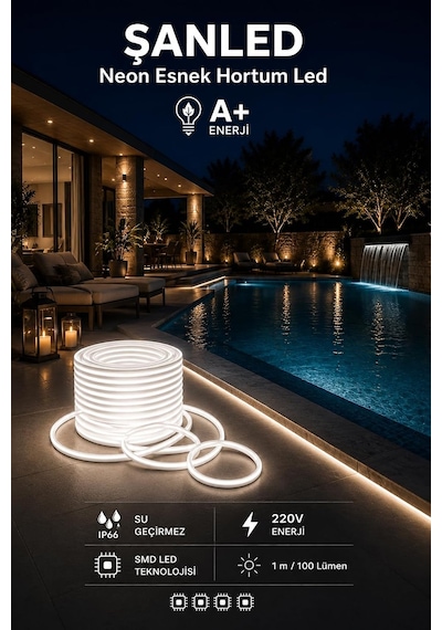 Tr Neon Esnek Hortum Şerit Led Beyaz,gün Işığı,kırmızı, Yeşil,mavi,amber Rengi + 220v Fiş/1,2,3,4,5,10,15,20,25, Genel 64631185