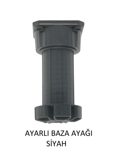 Ayarlanabilir Plastik Baza Ayağı 10-15 Cm, Siyah, Çok Amaçlı Dolap Ayağı 1 Adet Siyah