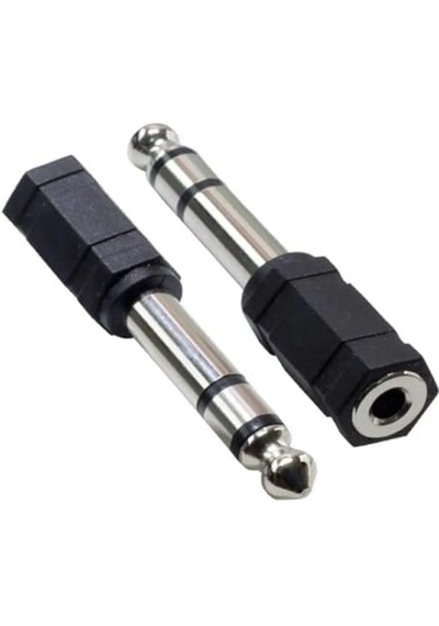 Gitar Anfi Amfi Kablo Jak Dönüştürücü Jack Çevirici Erkek 6.5mm Dişi 3.5mm Çivi Gitar Arkasıince