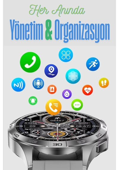 Wearfitpro Gt4 Watch Yuvarlak Amoled Ekran Yeni Nesil Özelliklere Sahip Akıllı Saat Siyah