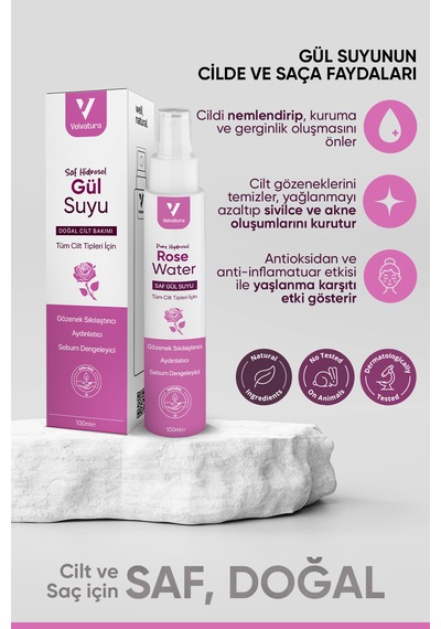 Velvatura Sıkılaştırıcı Aydınlatıcı Ve Arındırıcı Gül Suyu Tonik 100 ML