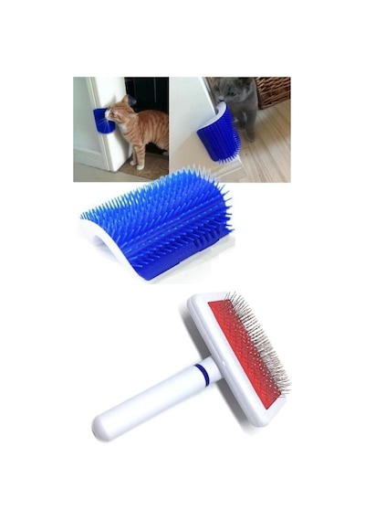 3b Trend Kedi Kaşınma Ve Evcil Hayvan Tüy Tarama Ve Kaşıma Fırçası Telli Beyaz
