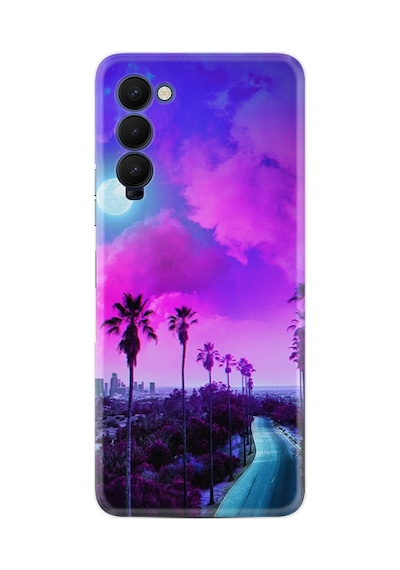 Tecno Camon 18 Premier Kılıf Resimli Desenli Silikon Platinium Series Purple Way 1843