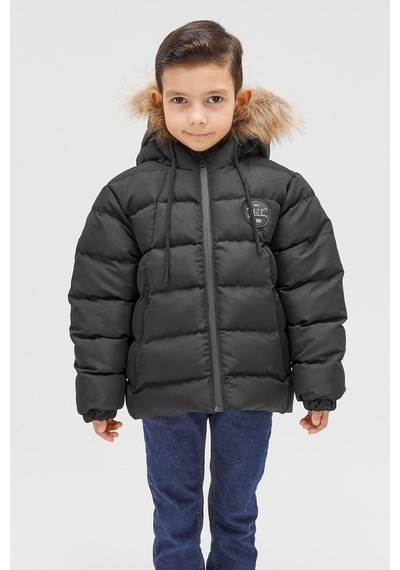 Benittokids Erkek Çocuk Natürel Kürklü Mont 51289 Siyah