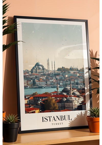 İstanbul Türkiye Vintage Seyahat Posteri Çerçeveli Tablo - Premium Tarihi Yarımada Elit Duvar Dekoru Siyah İstanbul Türkiye Vintage Seyahat Posteri Çerçeveli Tablo - Premium Tarihi Yarımada Elit Duvar Dekoru Siyah