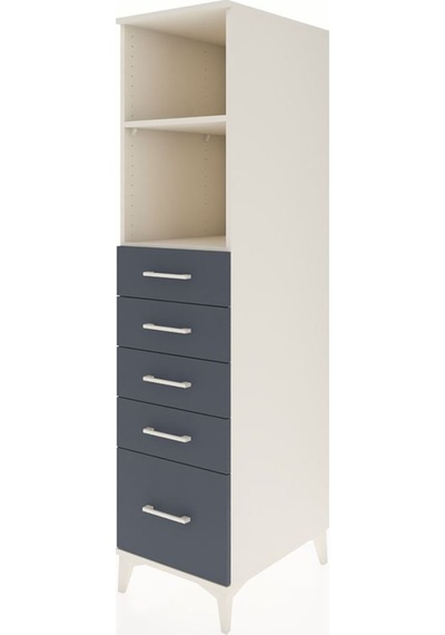 Kronos Dolap 2 Raflı 5 Çekmeceli 44x59x182 Aytaşı-antrasit Aytaşı