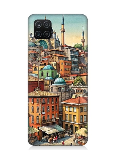 Samsung Galaxy A12 Uyumlu Eski Cami Ve Mahalle Desenli Silikon Kılıf