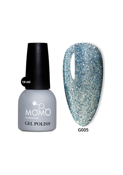 Momo Professional Glitter Kalıcı Oje G005 Yoğun Gümüş Parıltı Turkuaz 14 Ml