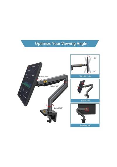 North Bayou G45 Lcd/led/masaüstü Hareketli Monitör Askı Aparatı Gazlı Hidrolik Kol