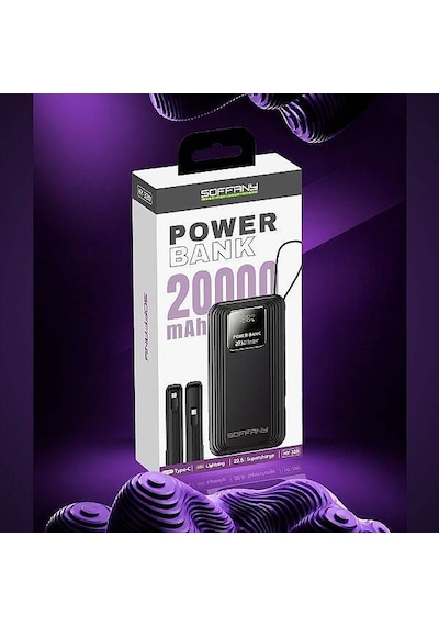 Hy-320 20.000 Mah Powerbank 22.5w Type-c + Lightning Çıkışlı Siyah