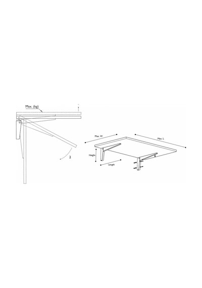Katlanır Duvara Monte Duvar Masası Yemek Masası Ayağı 30cm 1 Çift Katlanır Ayak Konsol