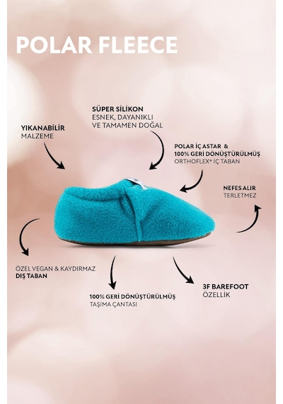 Polar Fleece Kahve Polar Barefoot Patik Kahverengi