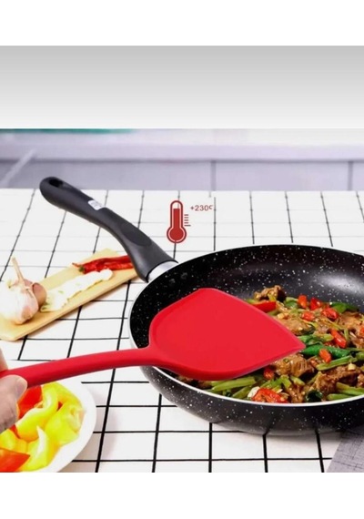 1 Adet Sert Uçlu Ekstra Geniş Ağızlı Silikon Spatula Pembe