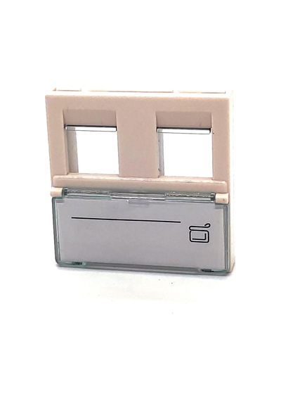 Beek Keystone Jack Rj11&amp Rj45 Takmak İçin Fransız Tipi 2 Li Priz 45/45 Mm , Şeffaf Etiket Alanına Sahip, Beyaz Renk&lt Br&gt Beek French Face 4