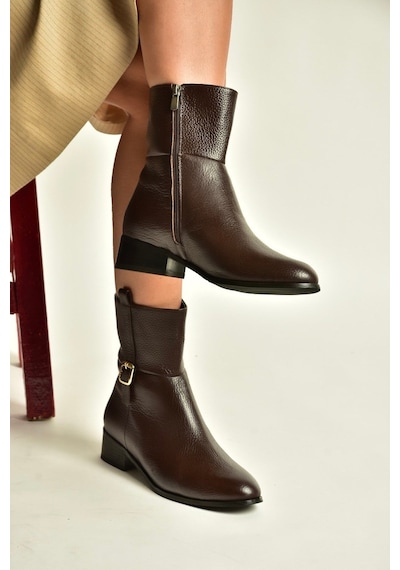Fox Shoes Z752554103 Kahverengi Hakiki Deri Günlük Kadın Bot
