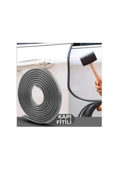 Oto Araç Kapı Koruma Fitili 5metre Parlak Gri Renk Çarpma Çizilme Önleyici Fitil