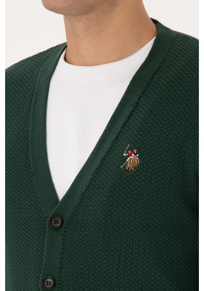 U.s. Polo Assn. Erkek Koyu Yeşil Hırka Triko 50307952-vr079 Koyu Yesıl
