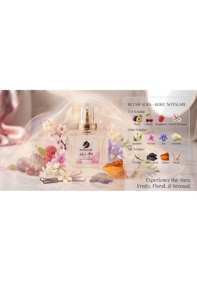 Blush Aura Premium Kadın Parfüm 50 Ml Edp Feminen, Zarif Ve Kalıcı İmza Koku Çiçeksi - Meyve