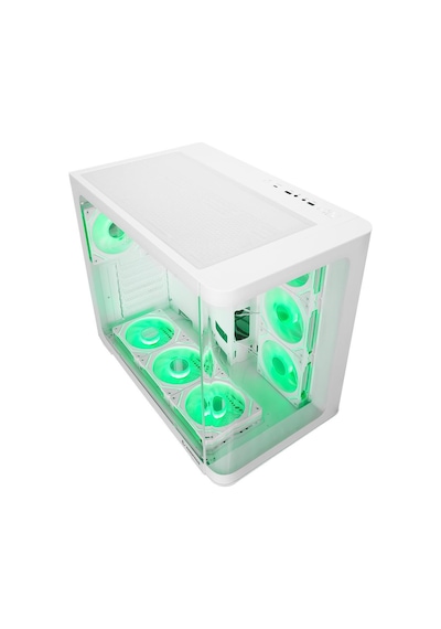 Rampage Loopy Beyaz 7 12cm Argb Fan Kontrolcü Temperli Cam Kumandalı Atx Mid-t Gaming Oyuncu Kasası