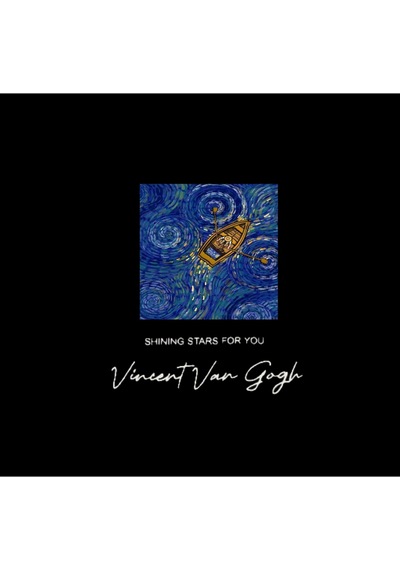 Vincent Van Gogh Baskılı Unisex %100 Pamuk Siyah Kapüşonlu Sweatshirt Siyah